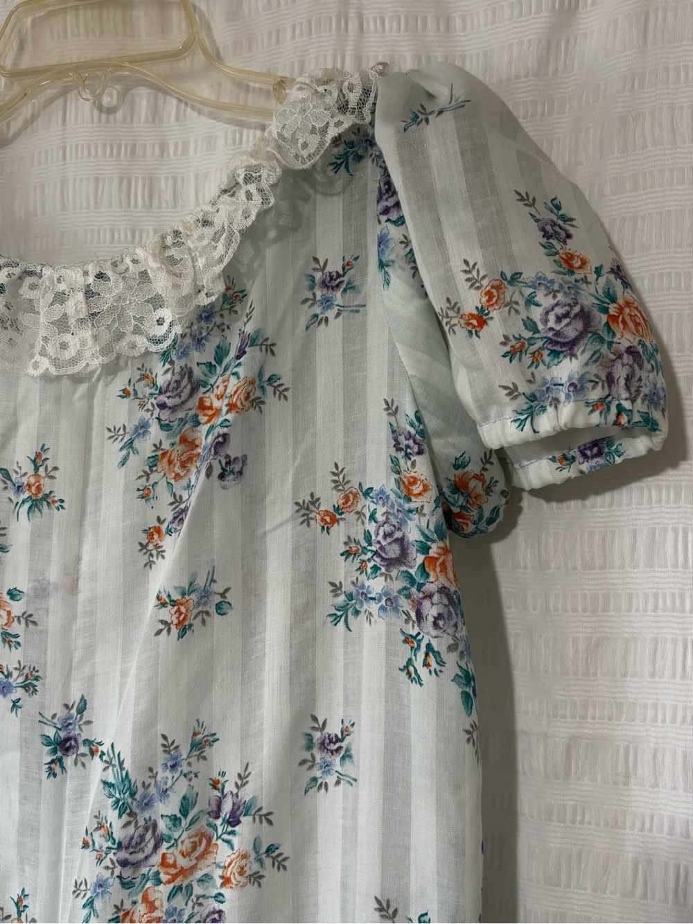 Vintage Handmade Floral Dress Ruffle Babydoll Maxi Sz Medium - Picture 7 of 7